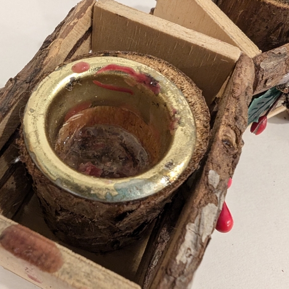 Vintage 1990s Christmas Around the World Natural Bark Train Display Candle Set - Picture 8 of 14